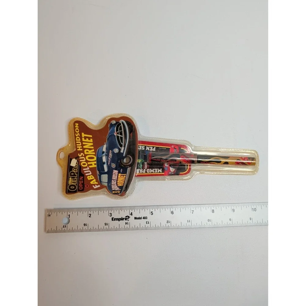 Disney Pixar Cars Fabulous Hudson Hornet Pen‎ Set w/ Oil Pan Packaging – New Old
